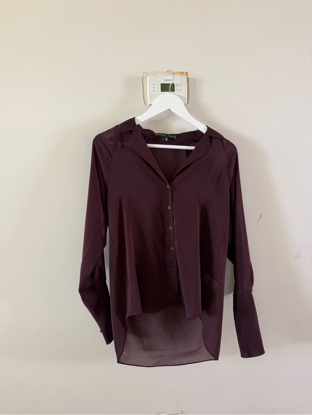 Theyskens' Theory Plum Button-Down Shirt